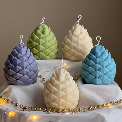 Bougie de Soja Pomme de Pin Faite à la Main : Décoration de Noël