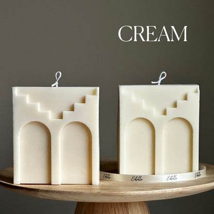 Two Arch Soy Wax Candle: Handmade Decorative Unscented Candle