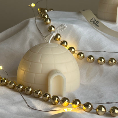 Handmade Igloo Candle: Christmas Home Decor, Soy Candle