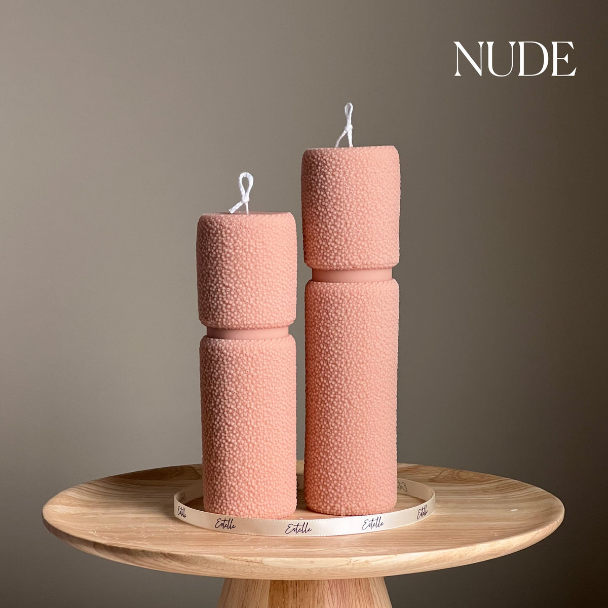 Roman Fluffy Soy Wax Pillar Candle Set: Tall Decorative Candles