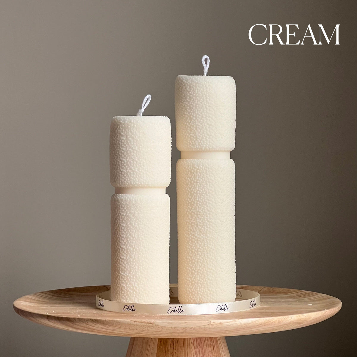 Roman Fluffy Soy Wax Pillar Candle Set: Tall Decorative Candles
