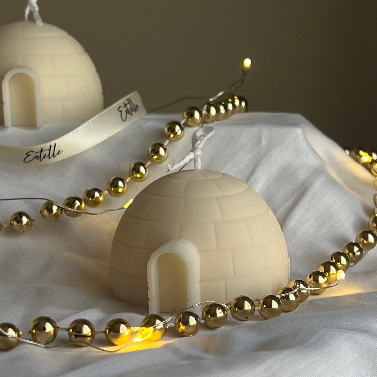 Handmade Igloo Candle: Christmas Home Decor, Soy Candle