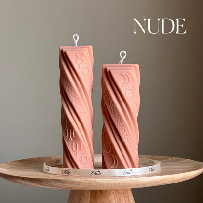 Astrological Pillar Candle: Soy Wax, Shaped Decorative Candle