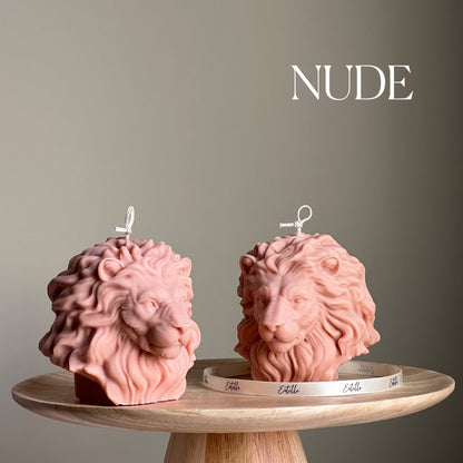 Bougie Lion Faite à la Main : Bougie Animale Sculpturale en Cire de Soja