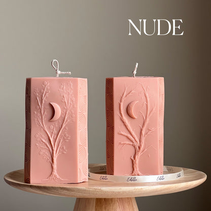 Bougie de soja triangulaire Moon Seasons | Bougie pilier faite à la main
