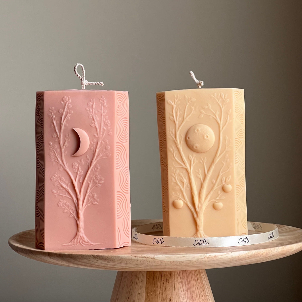 Bougie de soja triangulaire Moon Seasons | Bougie pilier faite à la main