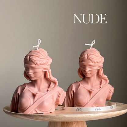 Bougie en cire de soja « Justice Aveugle » : Bougie buste de femme
