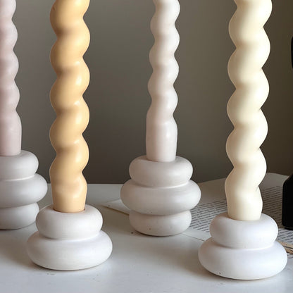 Donut Jesmonite Candlestick Holder: Minimalist Wedding Decor