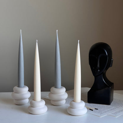 Donut Jesmonite Candlestick Holder: Minimalist Wedding Decor
