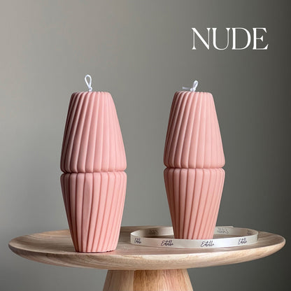Geometric Soy Pillar Candle: Sculptural Home Decor