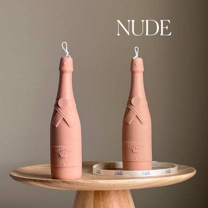 Bougie Bouteille de Champagne : Bougie Pilier Décorative en Soja