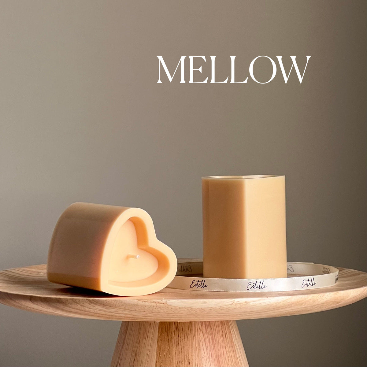 Heart Soy Pillar Candle | Minimalist Home Decor