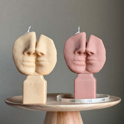 Bougie pilier décorative faite main : Bougie de soja pour couple