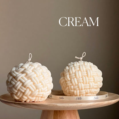Bougie boule de fil faite à la main : Décoration d'intérieur végétalienne tendance en corde