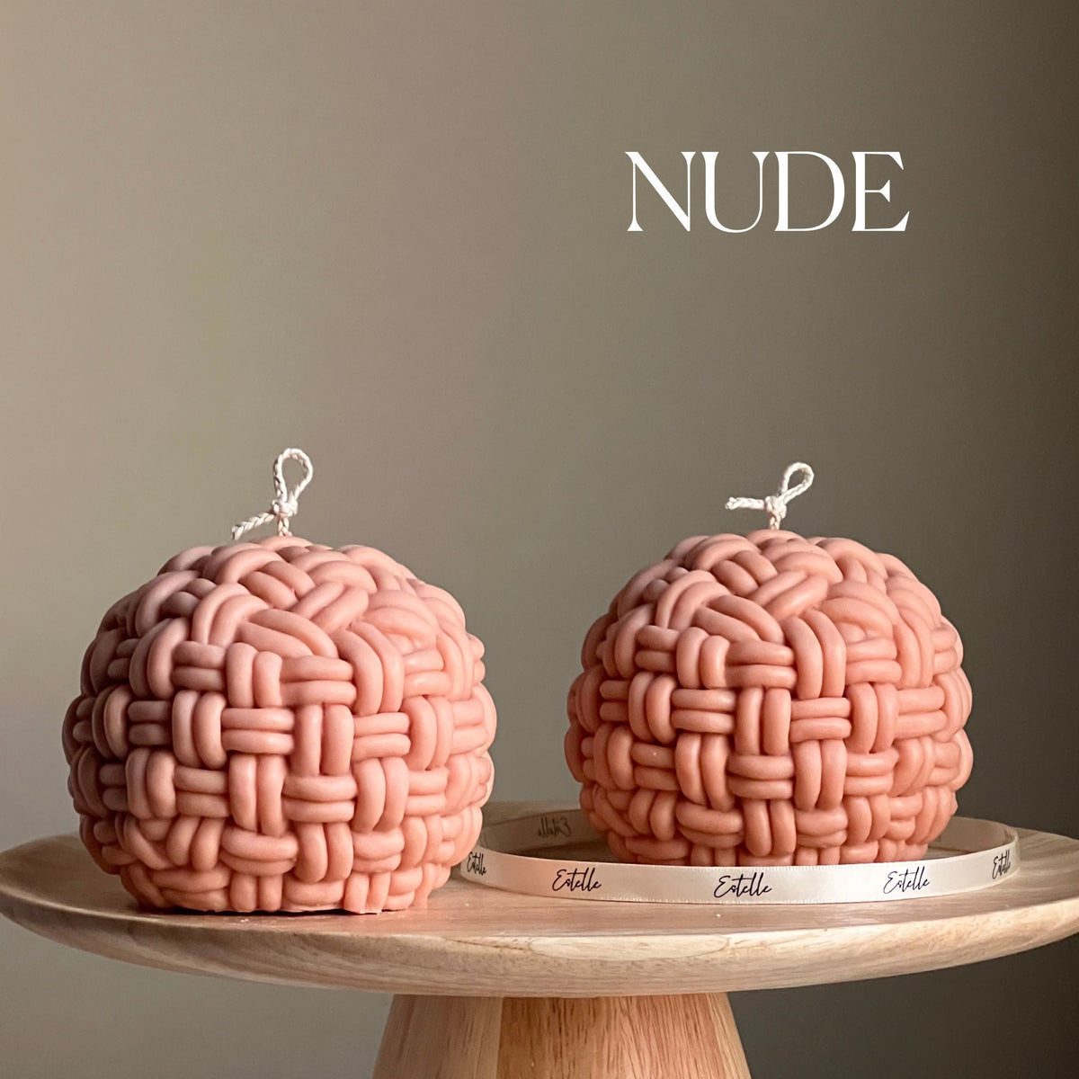 Bougie boule de fil faite à la main : Décoration d'intérieur végétalienne tendance en corde
