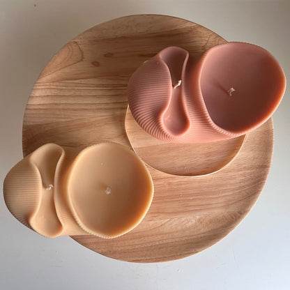 Grande bougie en cire de soja Coquillage | Décoration unique en forme de coquille de palourde