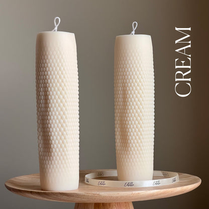 Bougie pilier en soja pointillée haute | Décoration d'intérieur minimaliste