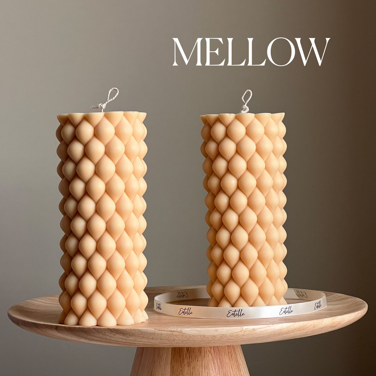 Tall Bubble Soy Pillar Candle | Minimalist Home Decor
