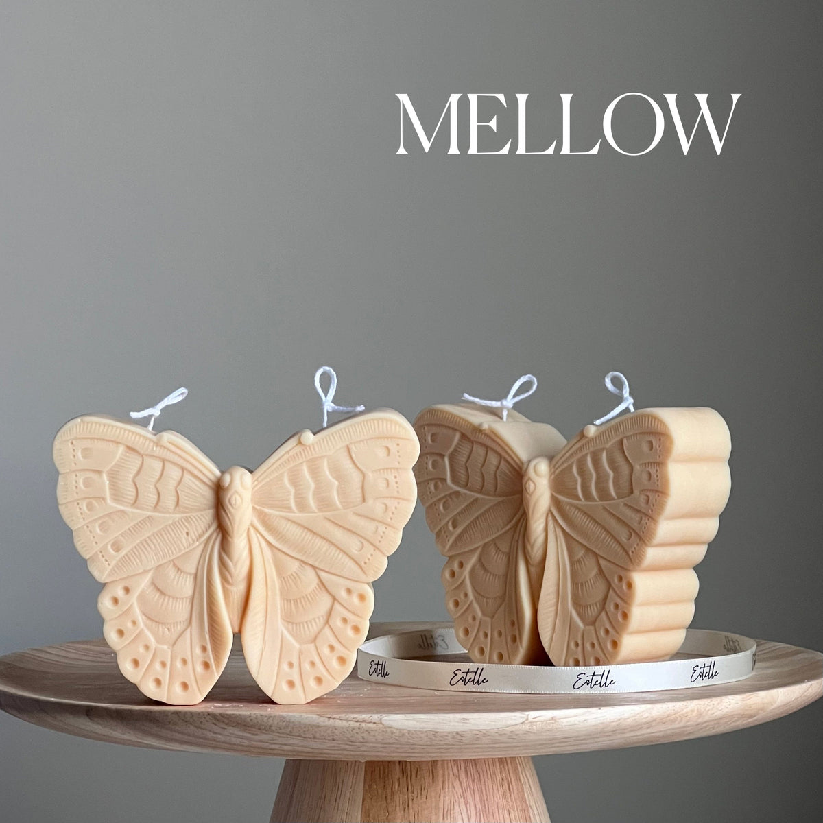 Bougie pilier papillon en soja faite à la main | Bougie décorative