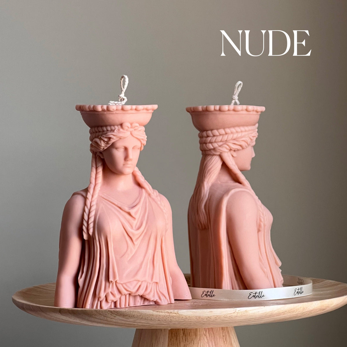 Bougie Caryatide : Bougie pilier sculpturale en cire de soja