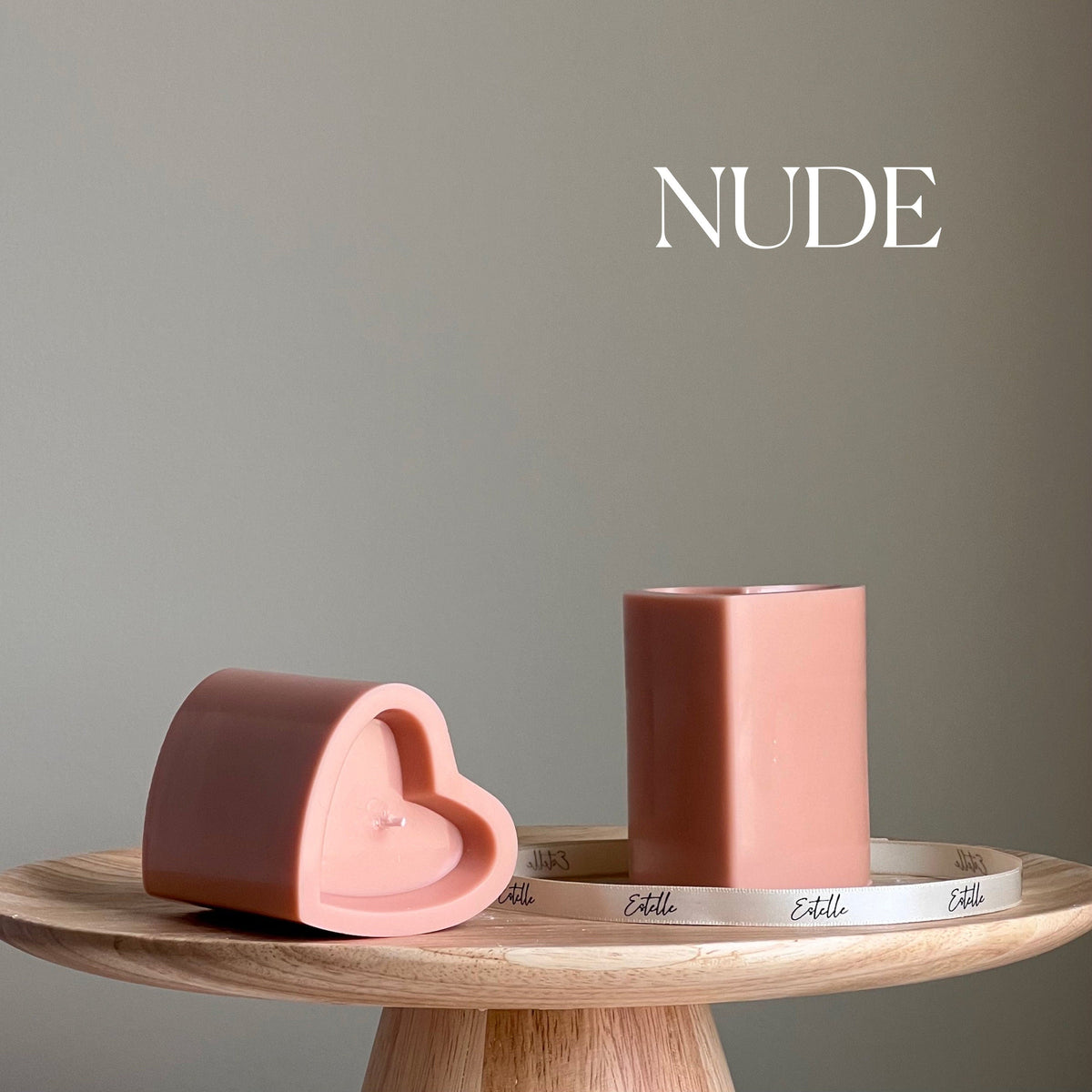Heart Soy Pillar Candle | Minimalist Home Decor