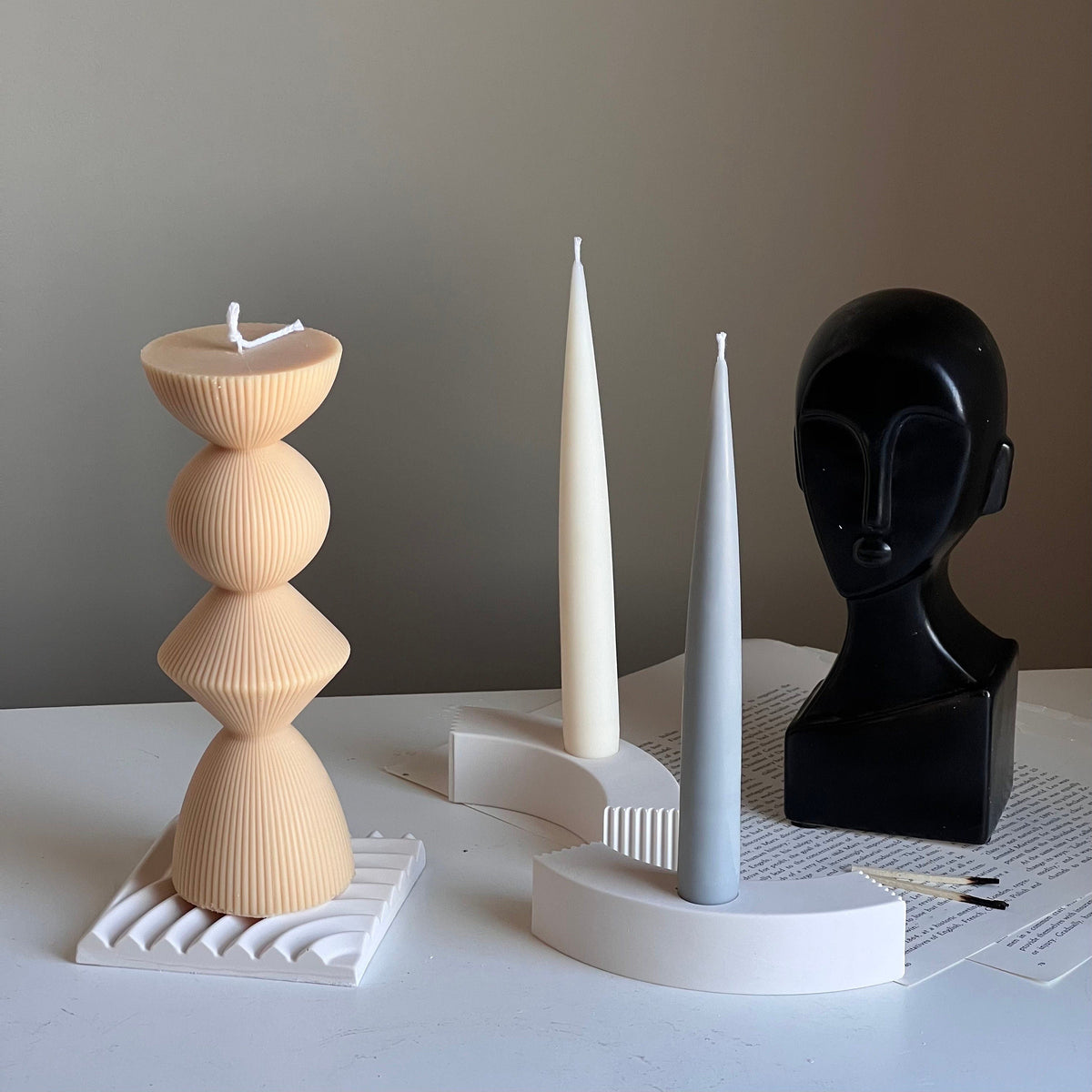 Plateau à bibelots géométrique en Jesmonite : Décoration scandinave