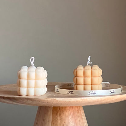 Bougie Cube : Bougie Pilier en Soja Faite à la Main, Décoration d'Intérieur