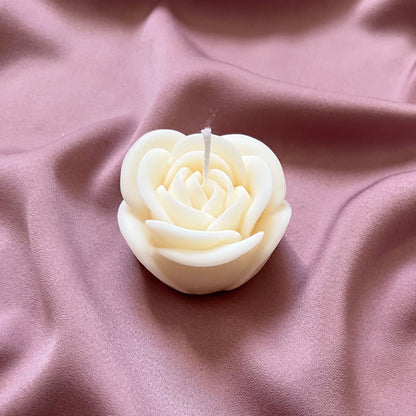 Bougie artisanale à la rose de soja | Bougie pilier décorative non parfumée
