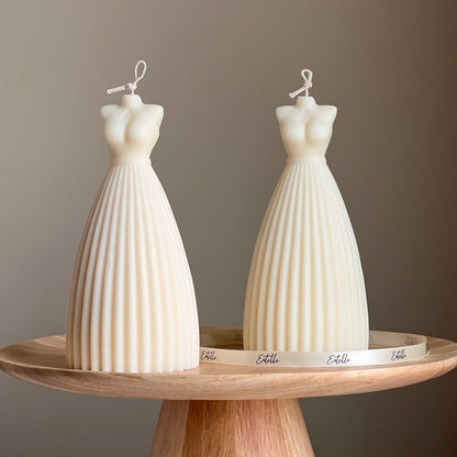 Wedding Dress Candle: Handmade Soy Wax Bridal Decor