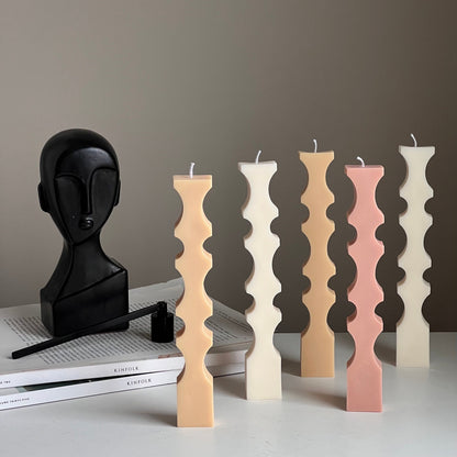 Bougie en cire de soja Greko Geometric : Bougie pilier décorative