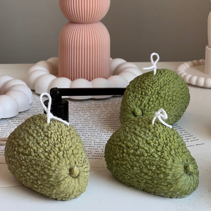 Bougie en forme d'avocat : Bougie végétalienne en cire de soja parfumée