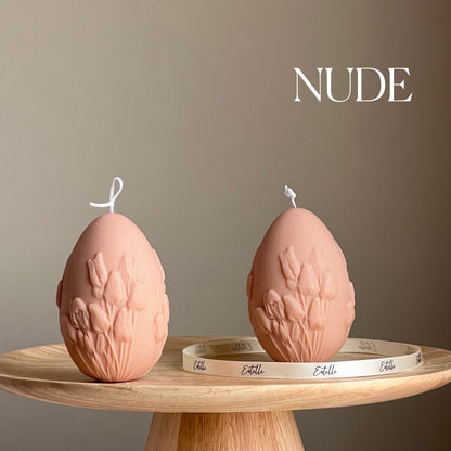 Bougie en Soja Tulipe Œuf de Pâques : Décoration Printanière Faite à la Main