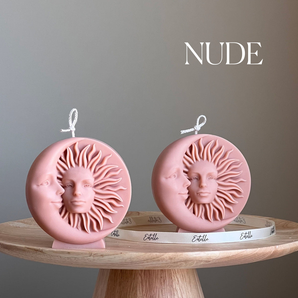 Bougie en cire de soja Soleil et Lune : Bougie décorative faite à la main