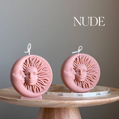 Bougie en cire de soja Soleil et Lune : Bougie décorative faite à la main