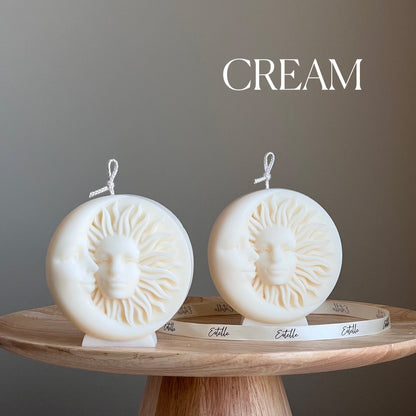Bougie en cire de soja Soleil et Lune : Bougie décorative faite à la main