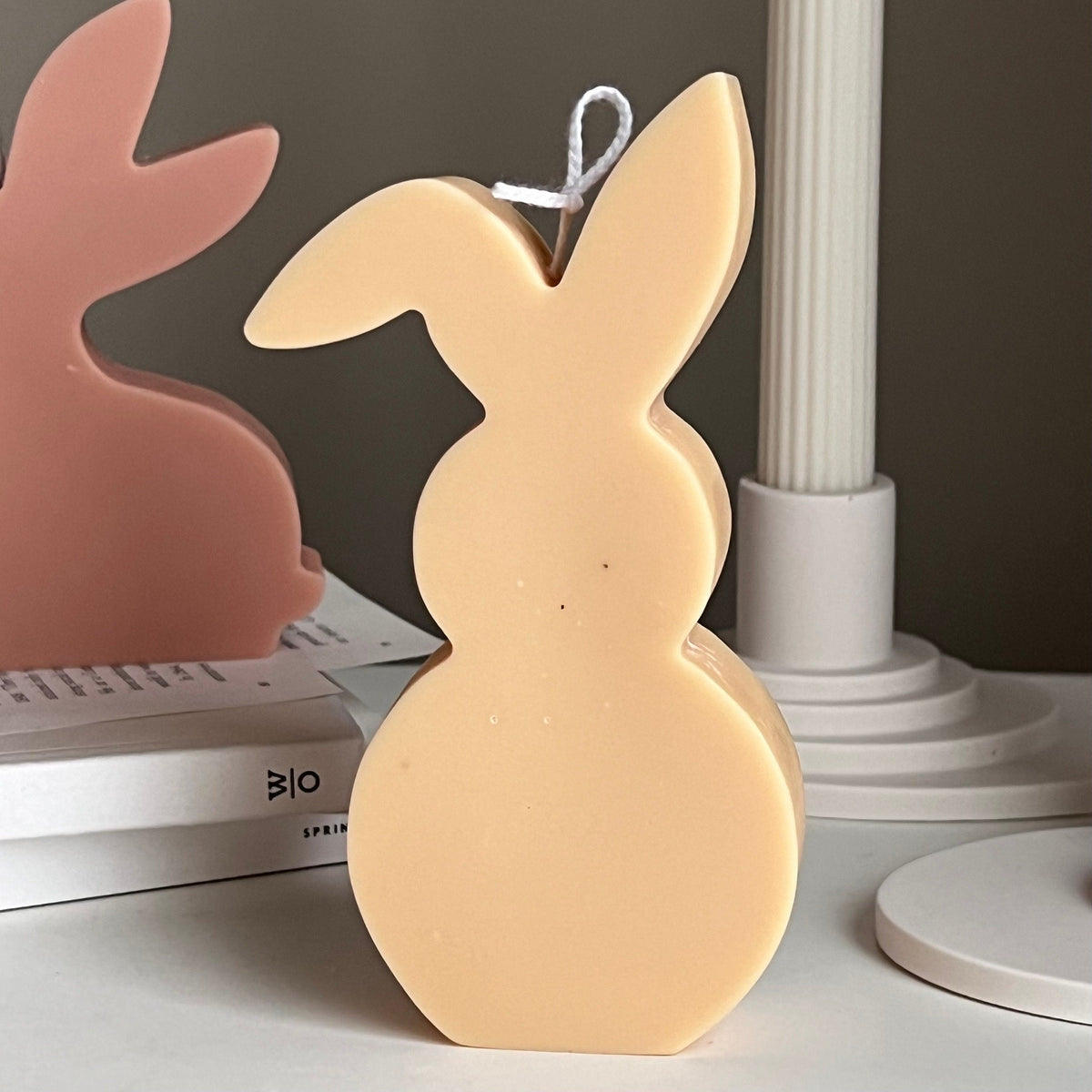 Ensemble de bougies de Pâques au lait de soja : Décoration printanière pastel