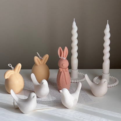Décor printanier d'oiseaux en pierre faits à la main : cadeau scandinave en jesmonite