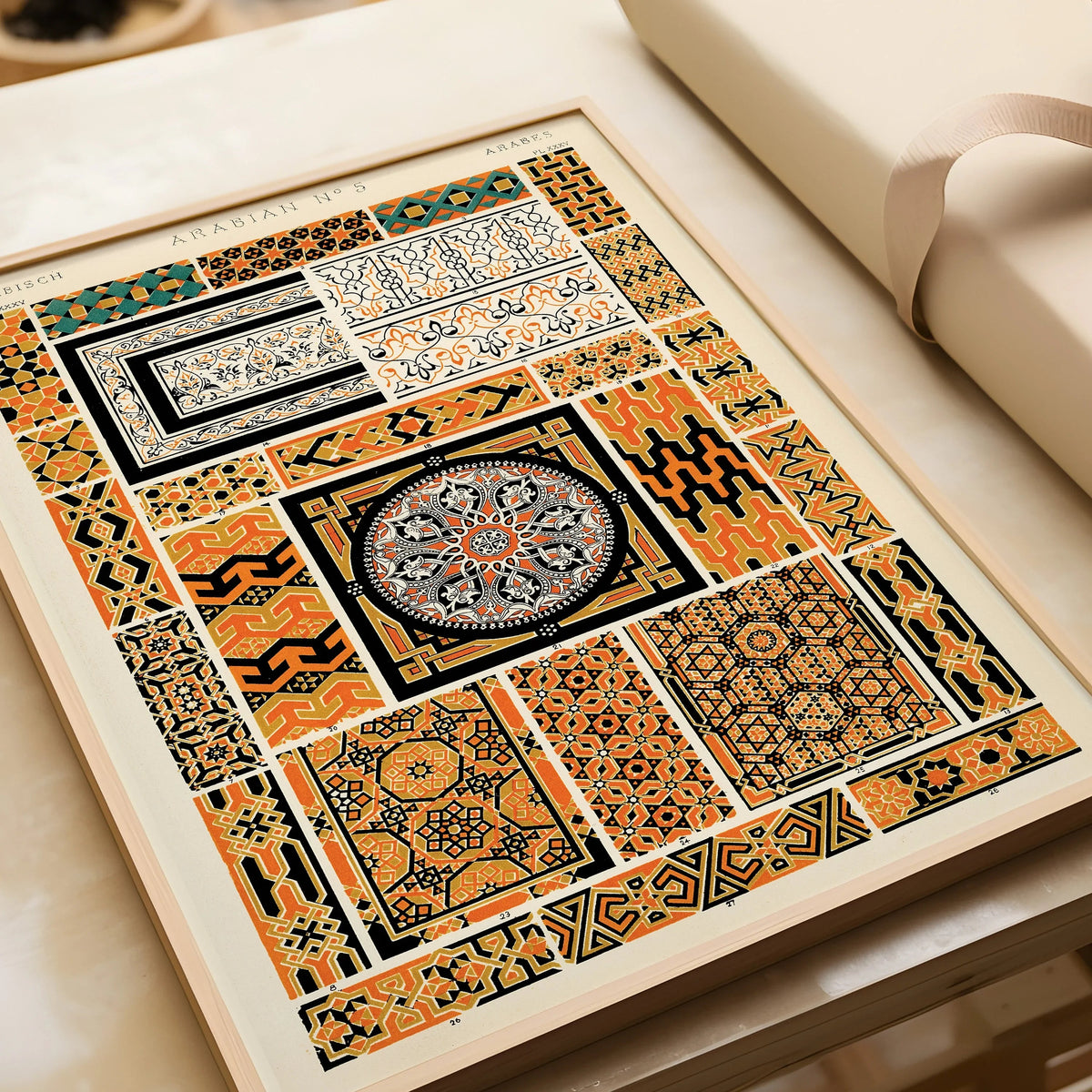 Vintage Arabian Pattern Print Set: Museum Quality Wall Art