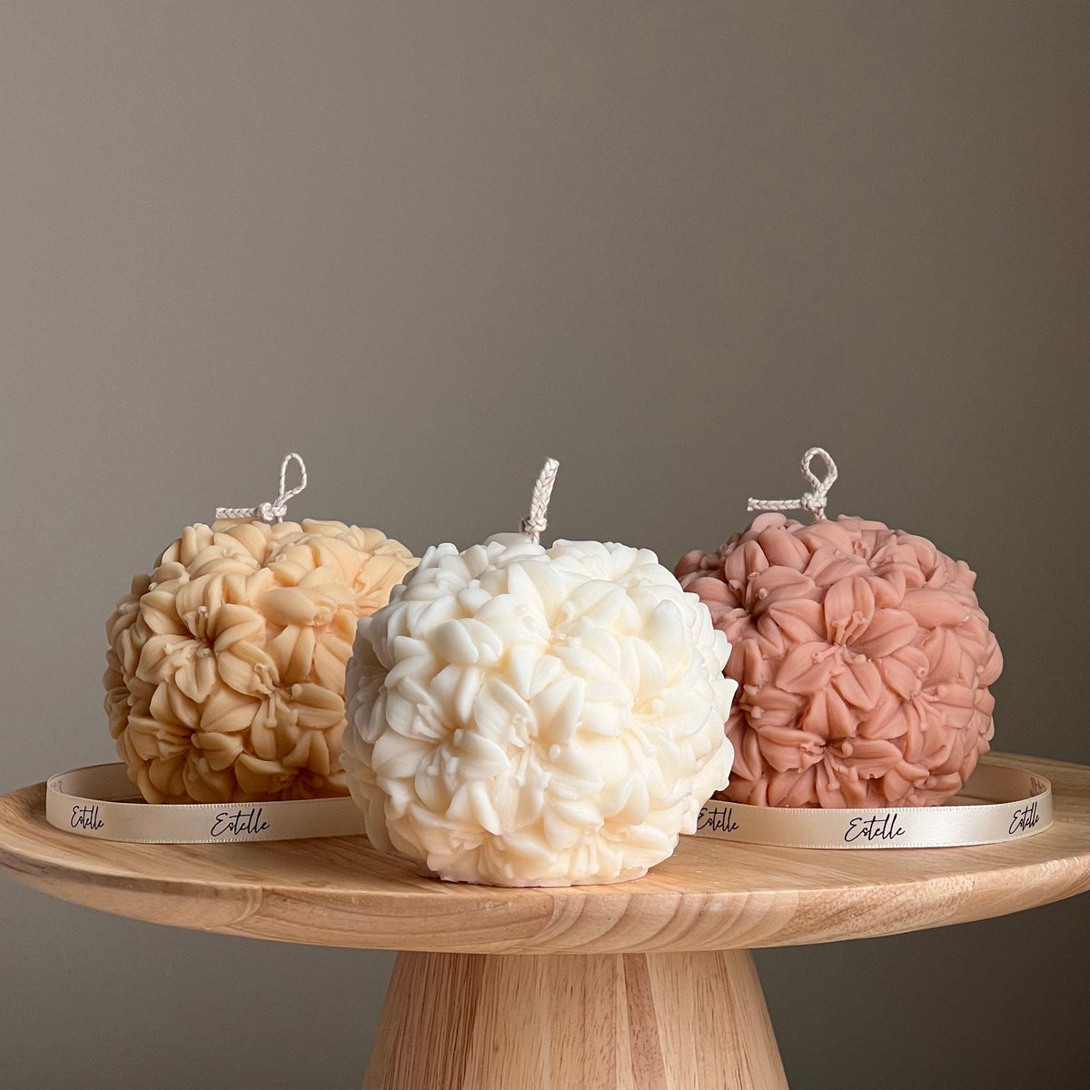 Lily Flower Ball Soy Candle | Handmade Decorative Candle