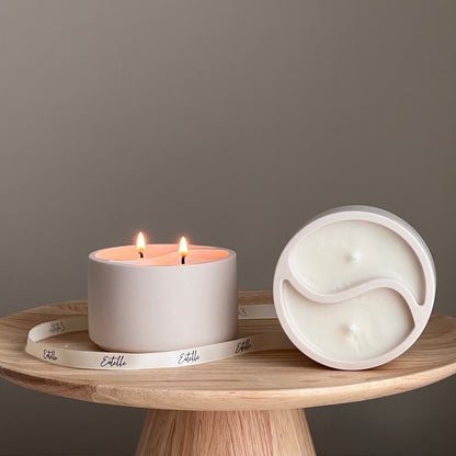 Yin Yang Soy Wax Candle in Jesmonite Jar - Custom Scented