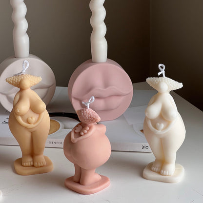 Curvy Body Soy Candle: Handmade Woman Torso Sculpture
