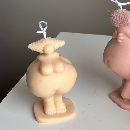 Curvy Body Soy Candle: Handmade Woman Torso Sculpture