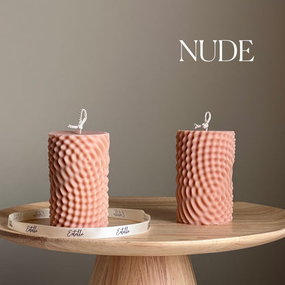 Bougie Pilier Géométrique en Soja : Décoration Intérieure Minimaliste