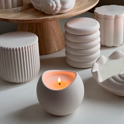 Handmade Soy Wax Candle in Jesmonite Bowl - Custom Scented