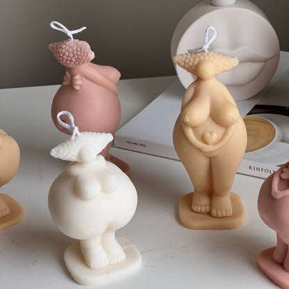 Curvy Body Soy Candle: Handmade Woman Torso Sculpture