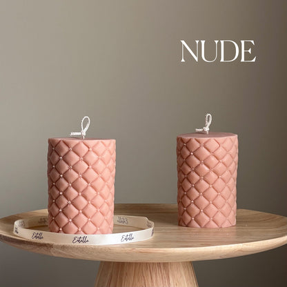 Bougie Pilier en Soja Froissé Canapé | Décoration sculpturale
