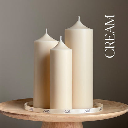 Handmade Soy Wax Pillar Candle: Unscented Decorative Candle