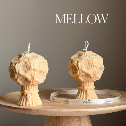 Bouquet de fleurs sculptural | Bougie pilier en cire de soja