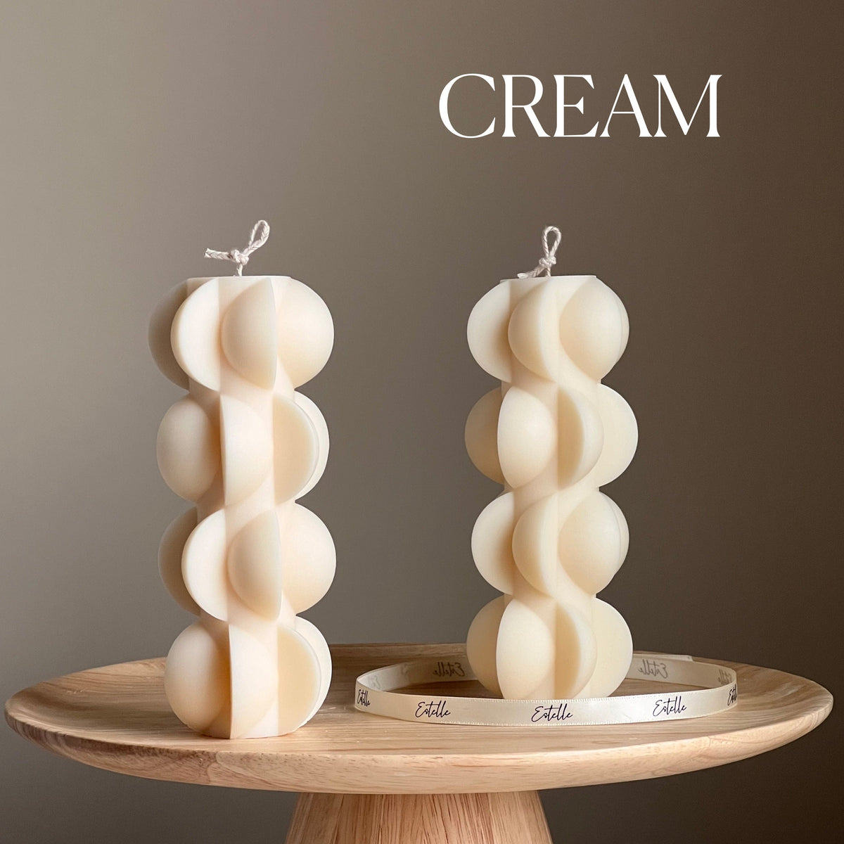 Geometric Soy Pillar Candle: Sculptural Home Decor
