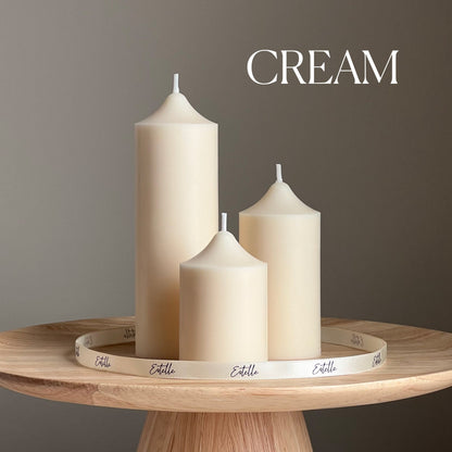 Handmade Soy Wax Pillar Candle: Unscented Decorative Candle